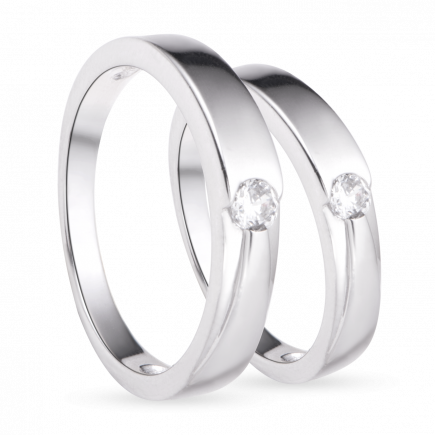 Nhẫn cặp bạc đính đá PNJSilver 00087-00088