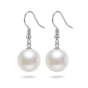Bông tai Ngọc Trai Nuôi Nước Ngọt 8mm AAA - Khóa Móc Câu Bạc S925